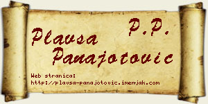 Plavša Panajotović vizit kartica